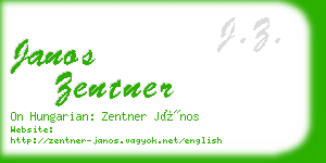 janos zentner business card